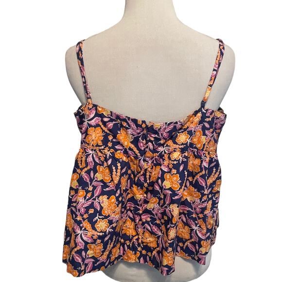 J. Crew Flowy Cotton Poplin Camisole Women's Large Painted Block Print Flowy Top - Picture 4 of 10